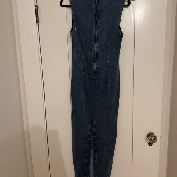 Reformation Kendi Denim Midi Dress Blue - Size 8 - Picture 5 of 6